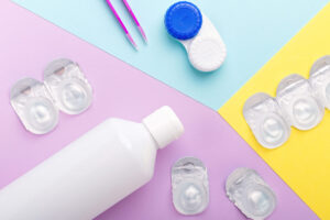 contact lenses kit on color background top view 2025 03 05 20 03 28 utc