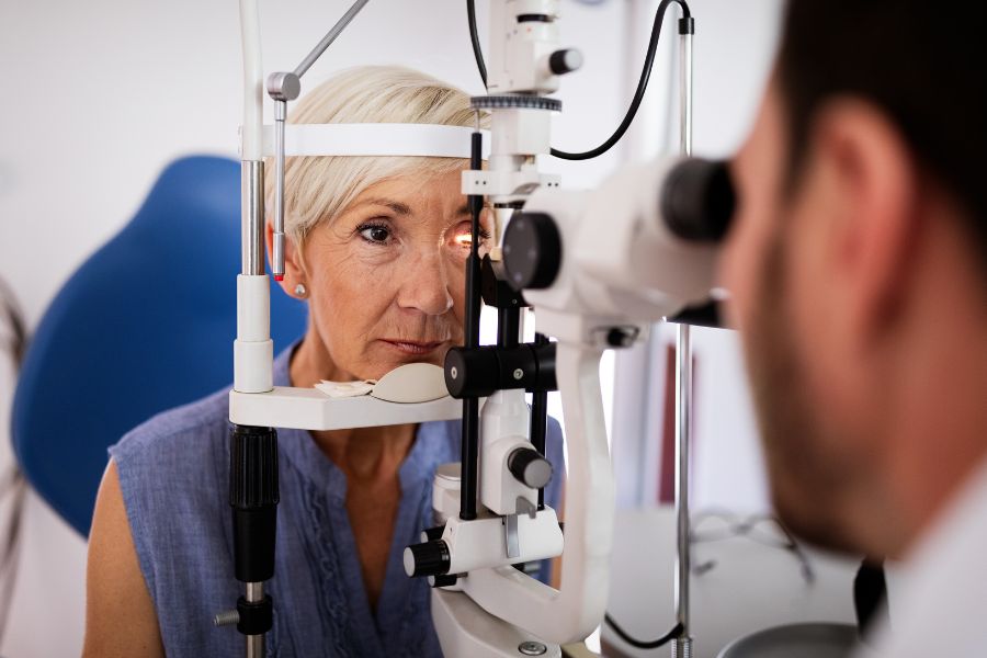 Woman Receiving Eye Exam