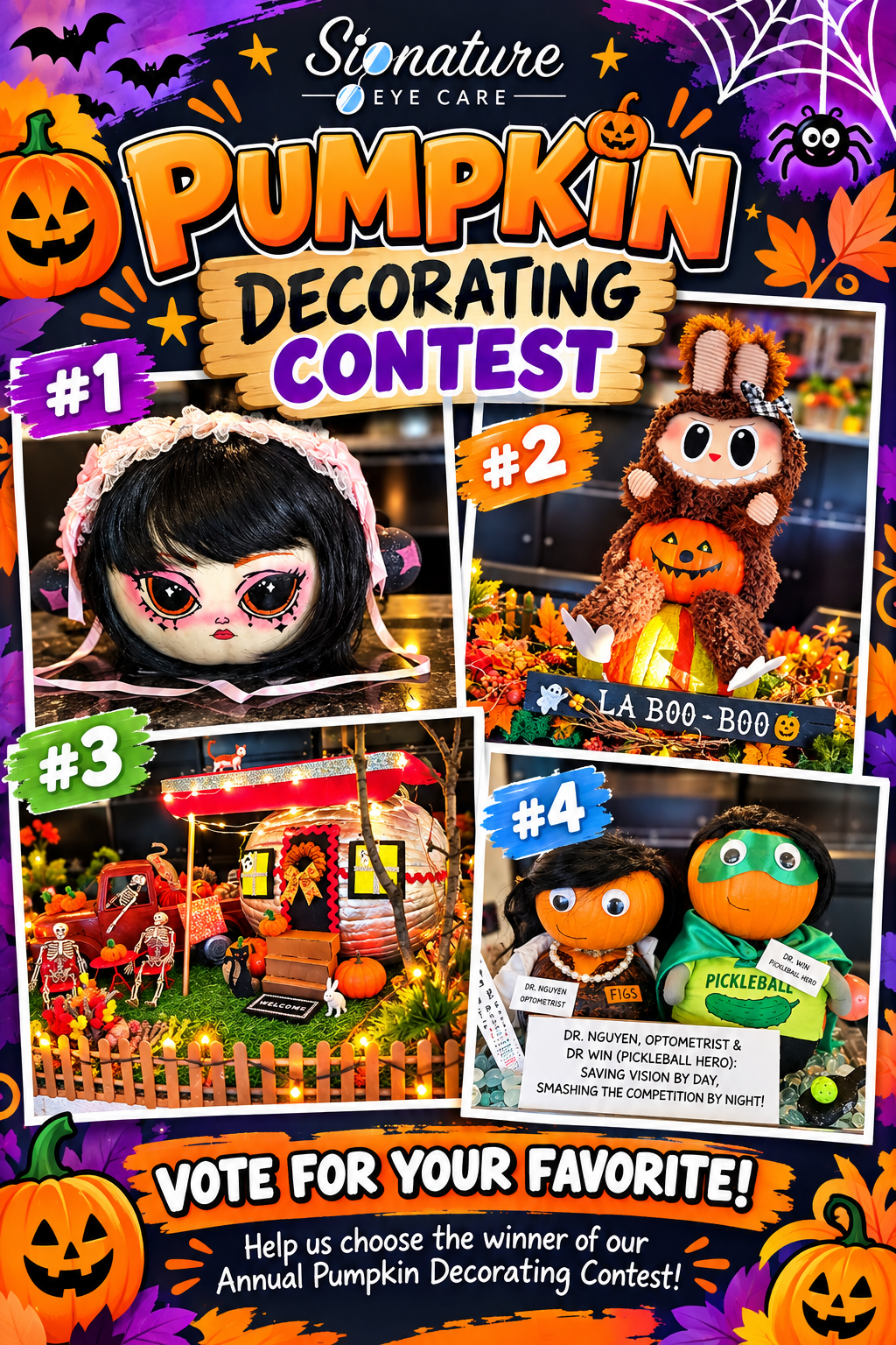 Signature Eye Care - Pumpkin Decorating Contest Poster
